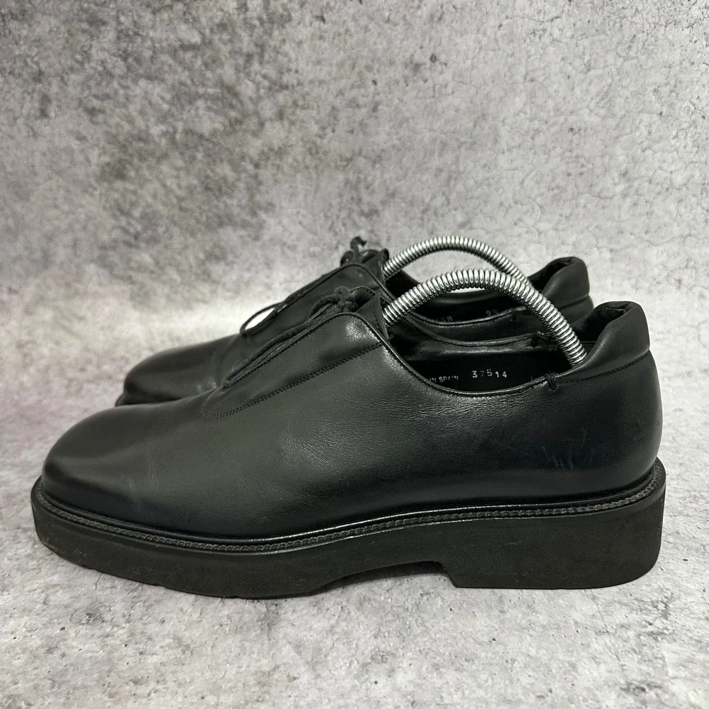 Mezlan Rodan Oxfords Mens 9.5 Black Leather Square Toe Lace Up Platform Spain